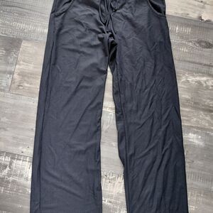 Serene  Black Wide-Leg Lounge Trousers - Casual Drawstring
